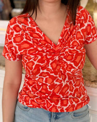 Marble - Sunset Safari Twist Front Top