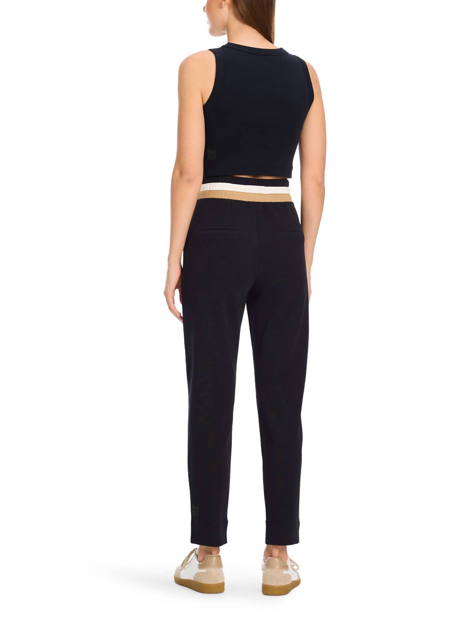 Marc Cain - Ankle Length Trouser - blue - clothing - cotton - blend