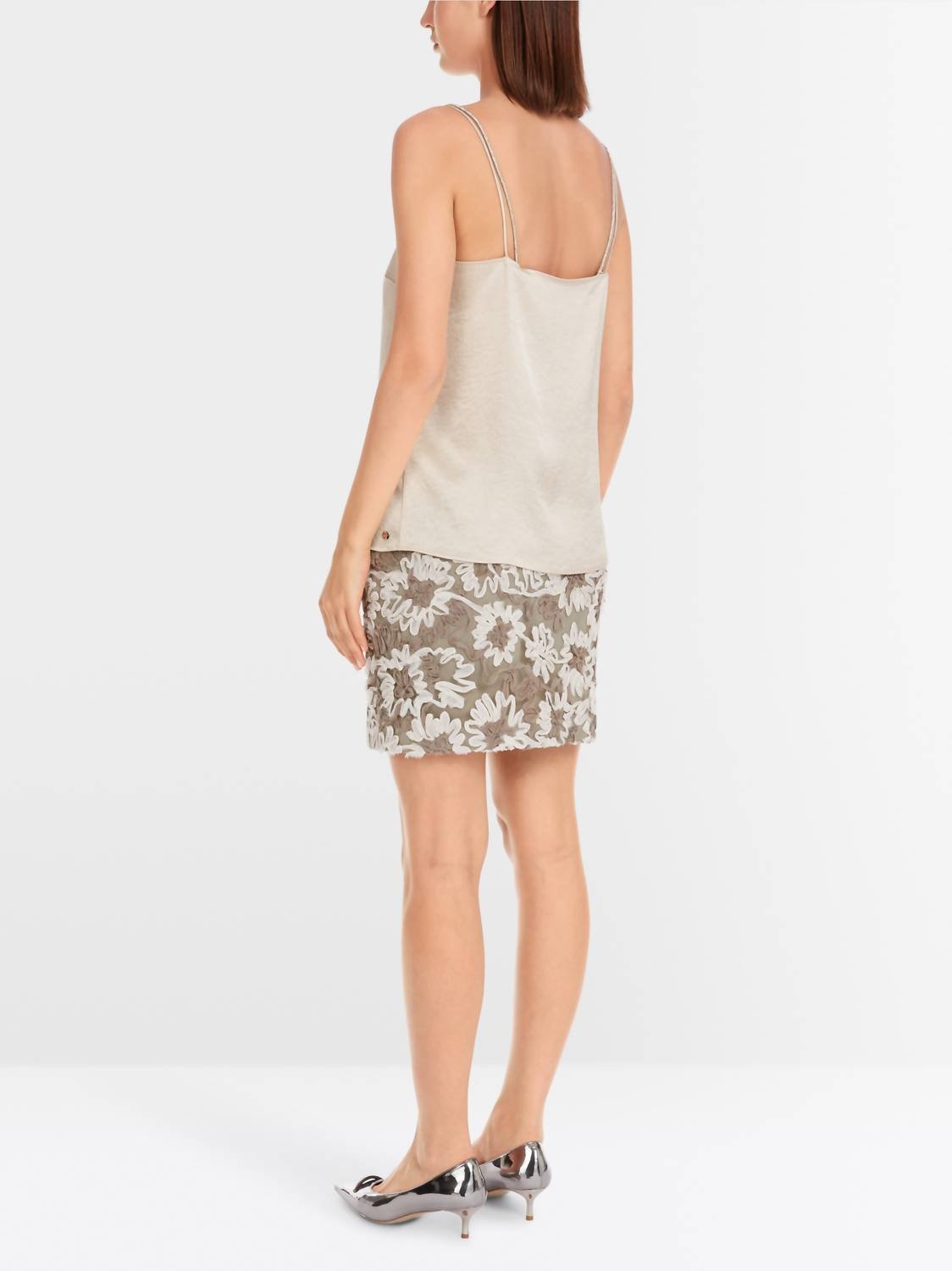 Marc Cain - Cami Top With Rhinestone Strap - beige - camisoles - clothing