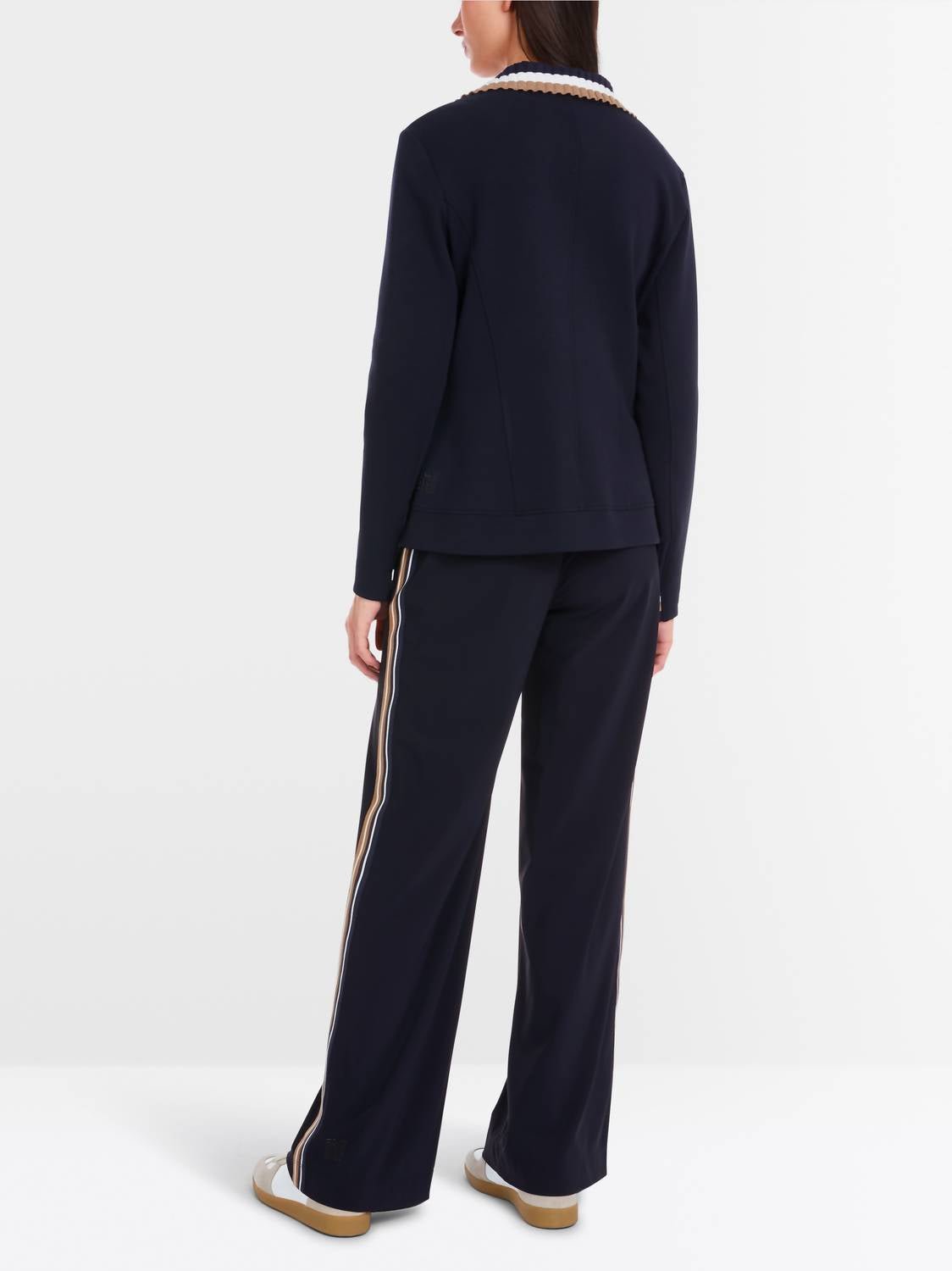Marc Cain - Fitted Jersey Blazer - blazers - blue - clothing
