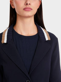 Marc Cain - Fitted Jersey Blazer - blazers - blue - clothing
