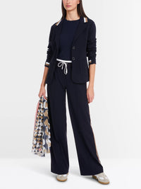 Marc Cain - Fitted Jersey Blazer - blazers - blue - clothing