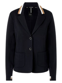 Marc Cain - Fitted Jersey Blazer - blazers - blue - clothing