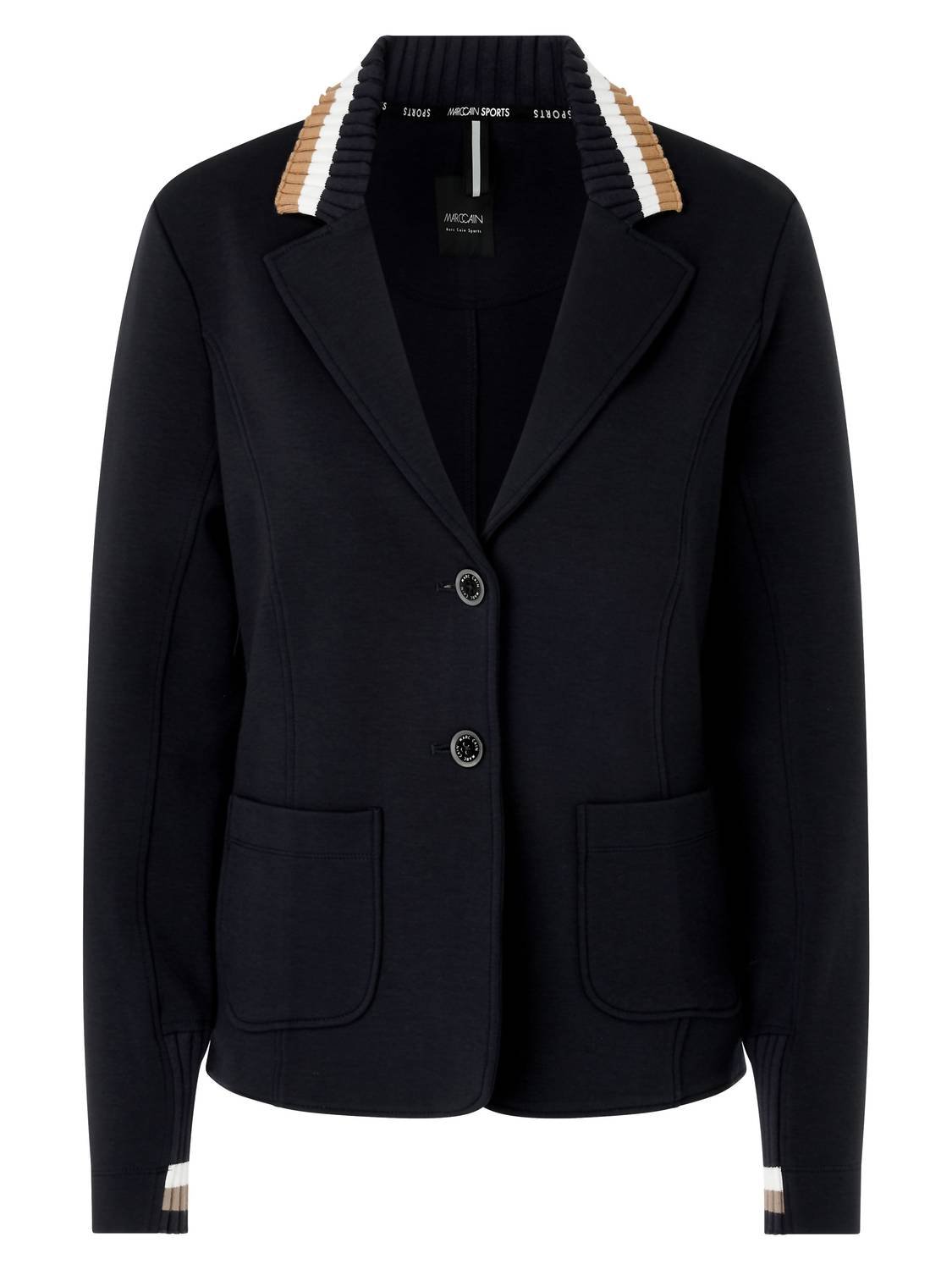 Marc Cain - Fitted Jersey Blazer - blazers - blue - clothing
