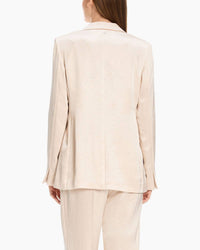 Marc Cain - Hammered Satin Blazer Jacket - beige - blazers - clothing