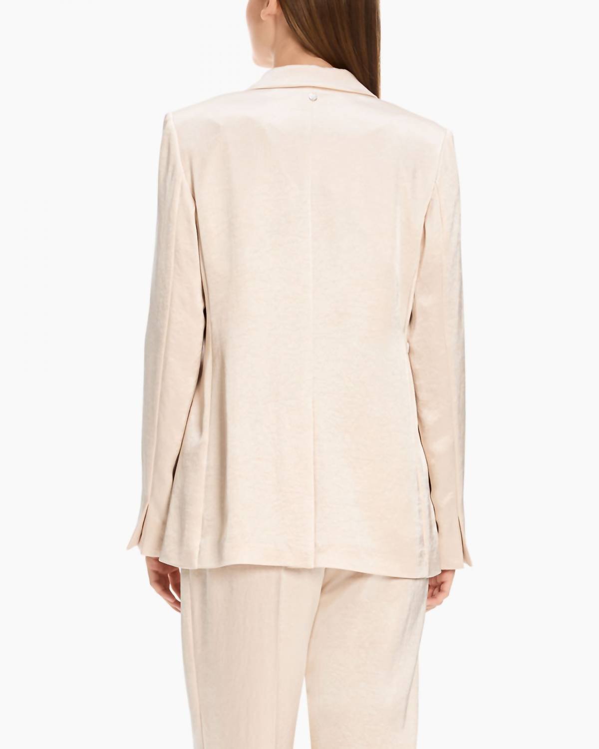 Marc Cain - Hammered Satin Blazer Jacket - beige - blazers - clothing