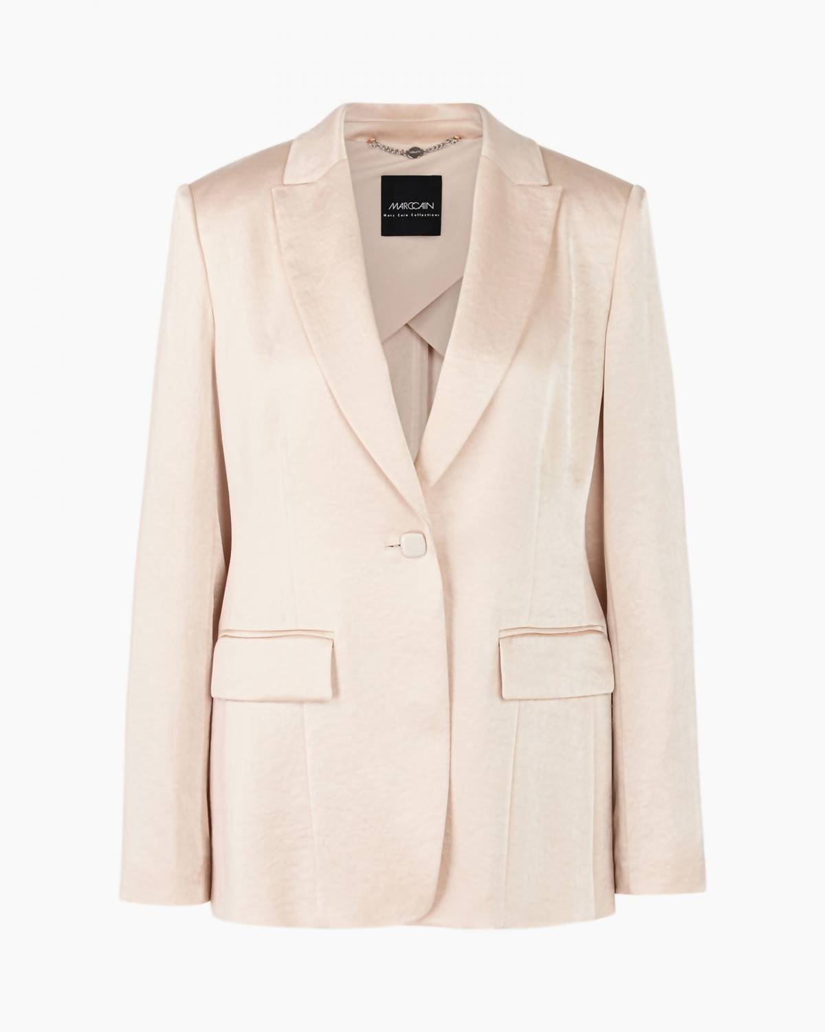 Marc Cain - Hammered Satin Blazer Jacket - beige - blazers - clothing
