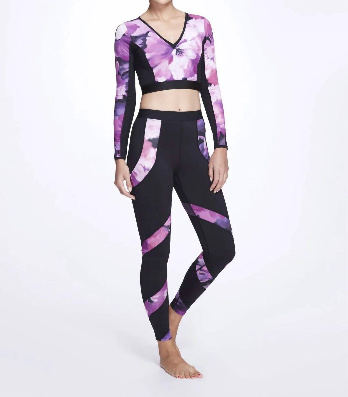 Marchesa Athleisure - Louisa Long Sleeve V-neck Top