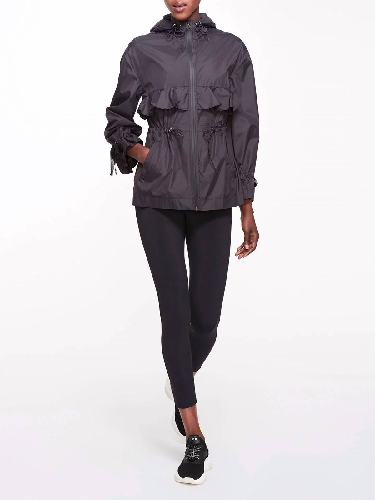 Marchesa Athleisure - Mecoly Hooded Ruffle Rain Jacket
