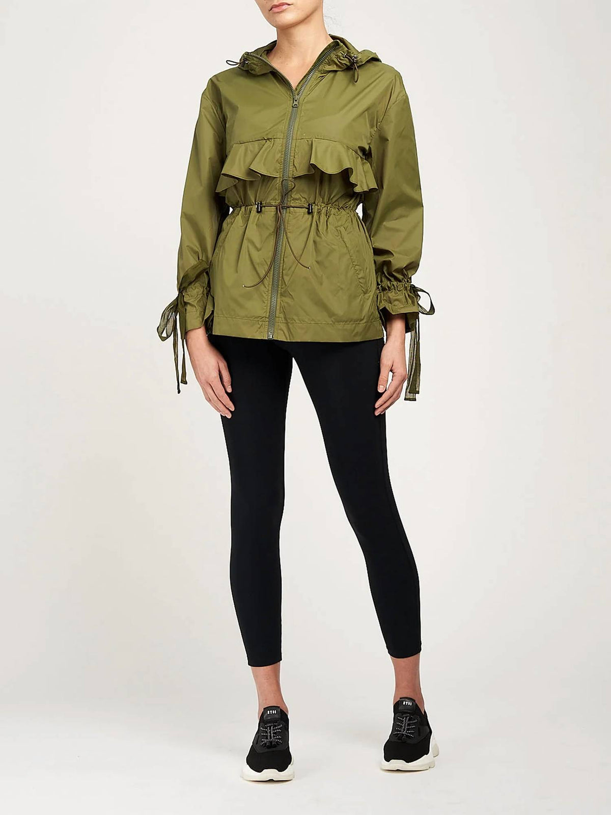 Marchesa Athleisure - Mecoly Hooded Ruffle Rain Jacket