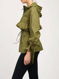 Marchesa Athleisure - Mecoly Hooded Ruffle Rain Jacket