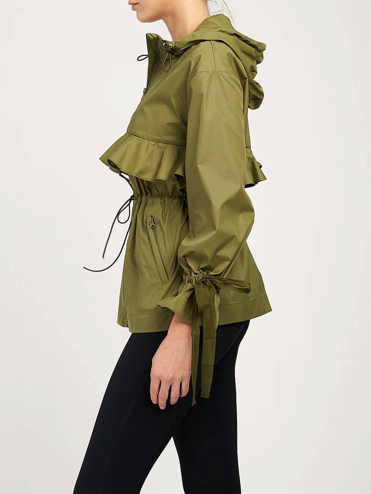 Marchesa Athleisure - Mecoly Hooded Ruffle Rain Jacket