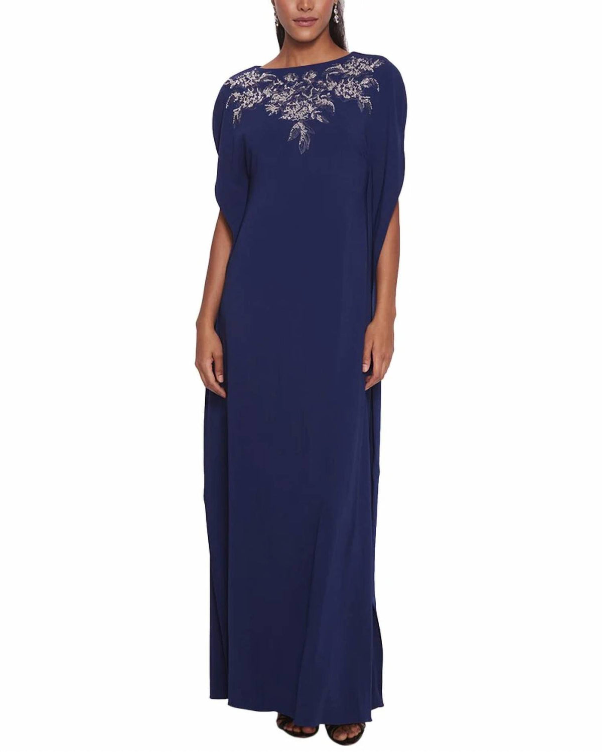 Marchesa - Embroidered Crepe Kaftan