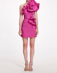 Marchesa - Mini Faille Cocktail Dress - clothing - collection:vacationdresses(Auto) - dresses