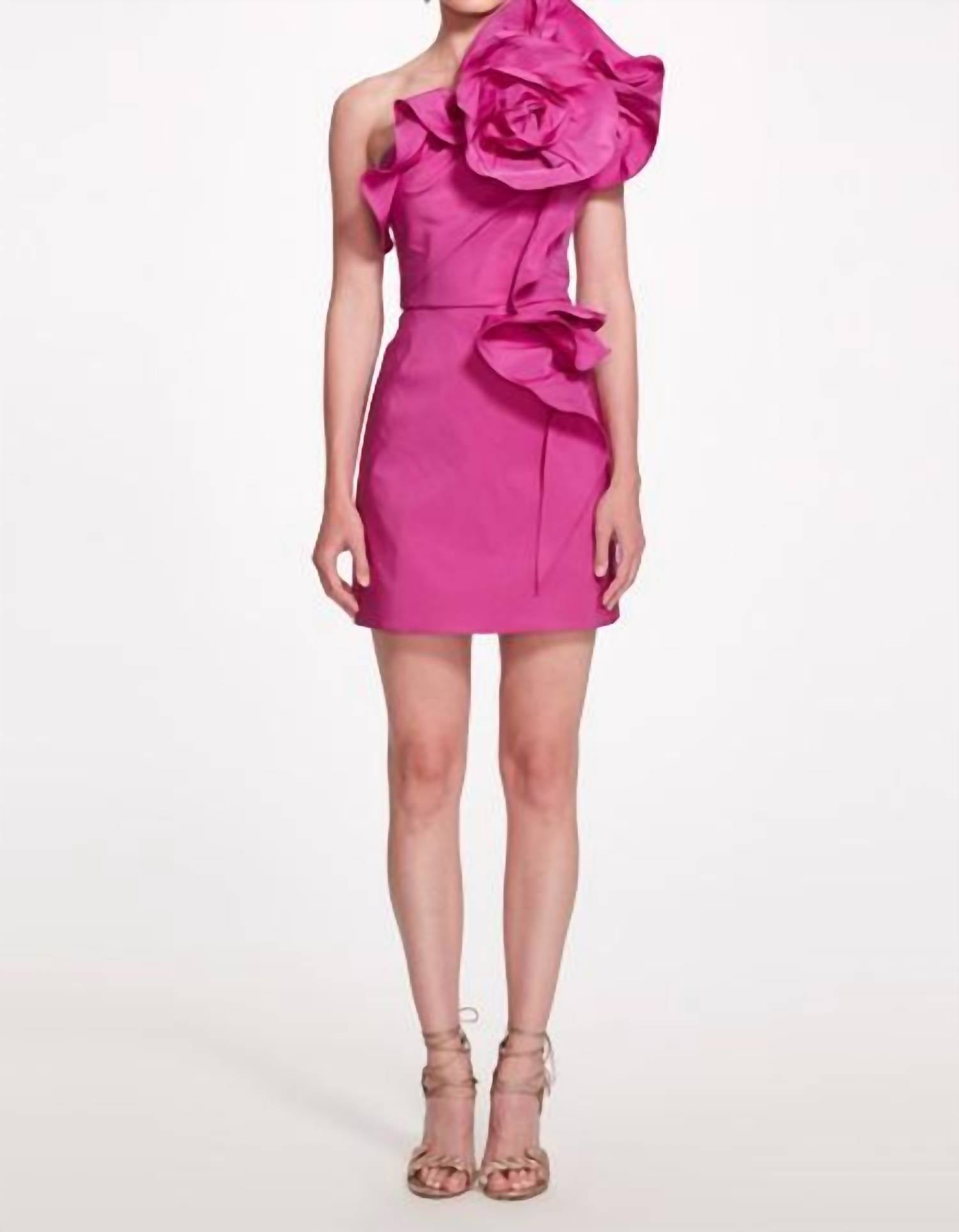 Marchesa - Mini Faille Cocktail Dress - clothing - collection:vacationdresses(Auto) - dresses
