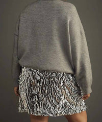 Mare Mare - Long-sleeve Knit Sequin Mini Dress
