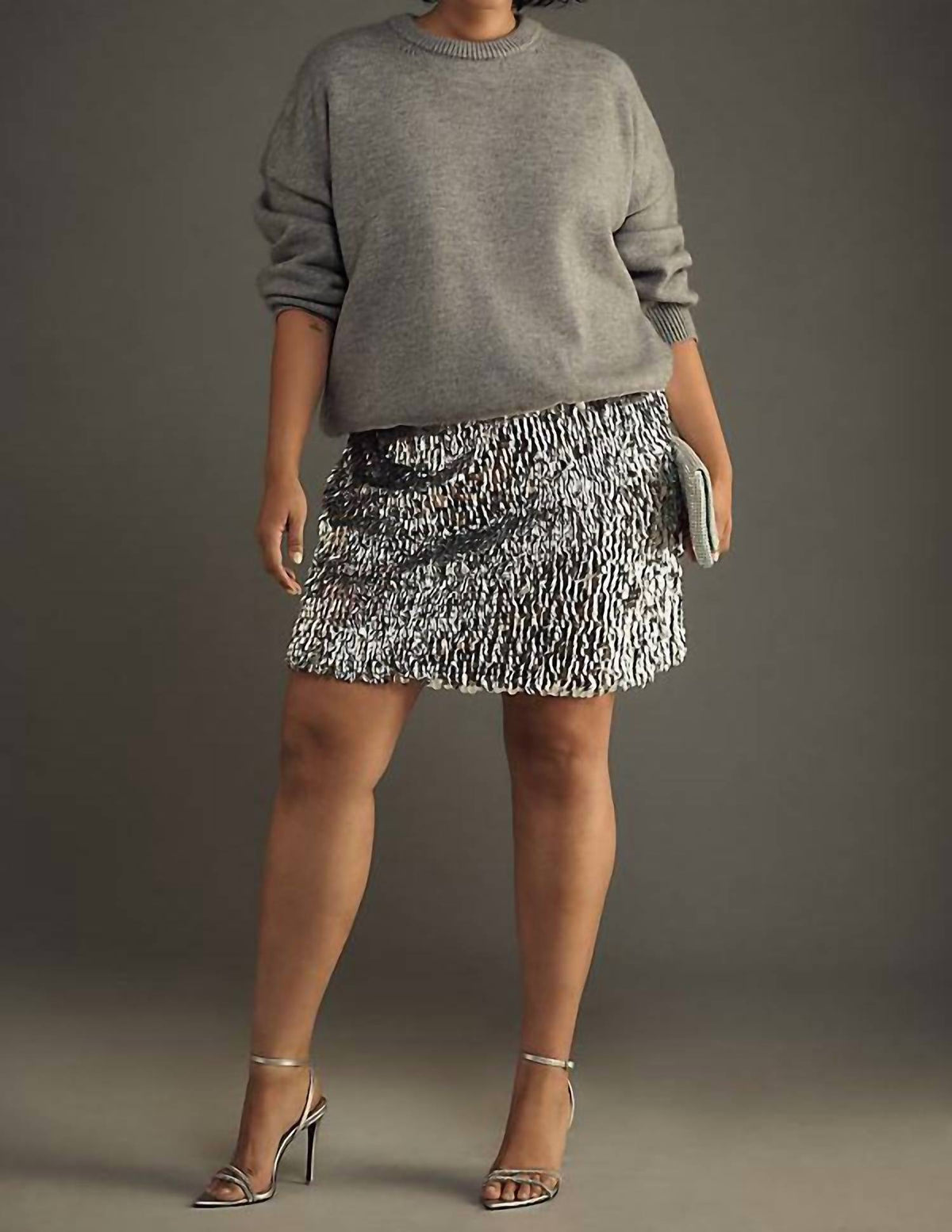 Mare Mare - Long-sleeve Knit Sequin Mini Dress