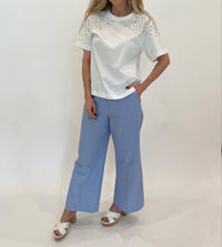 Marella - Feluca Cotton Tee With Crystals - blouses - clothing - cotton