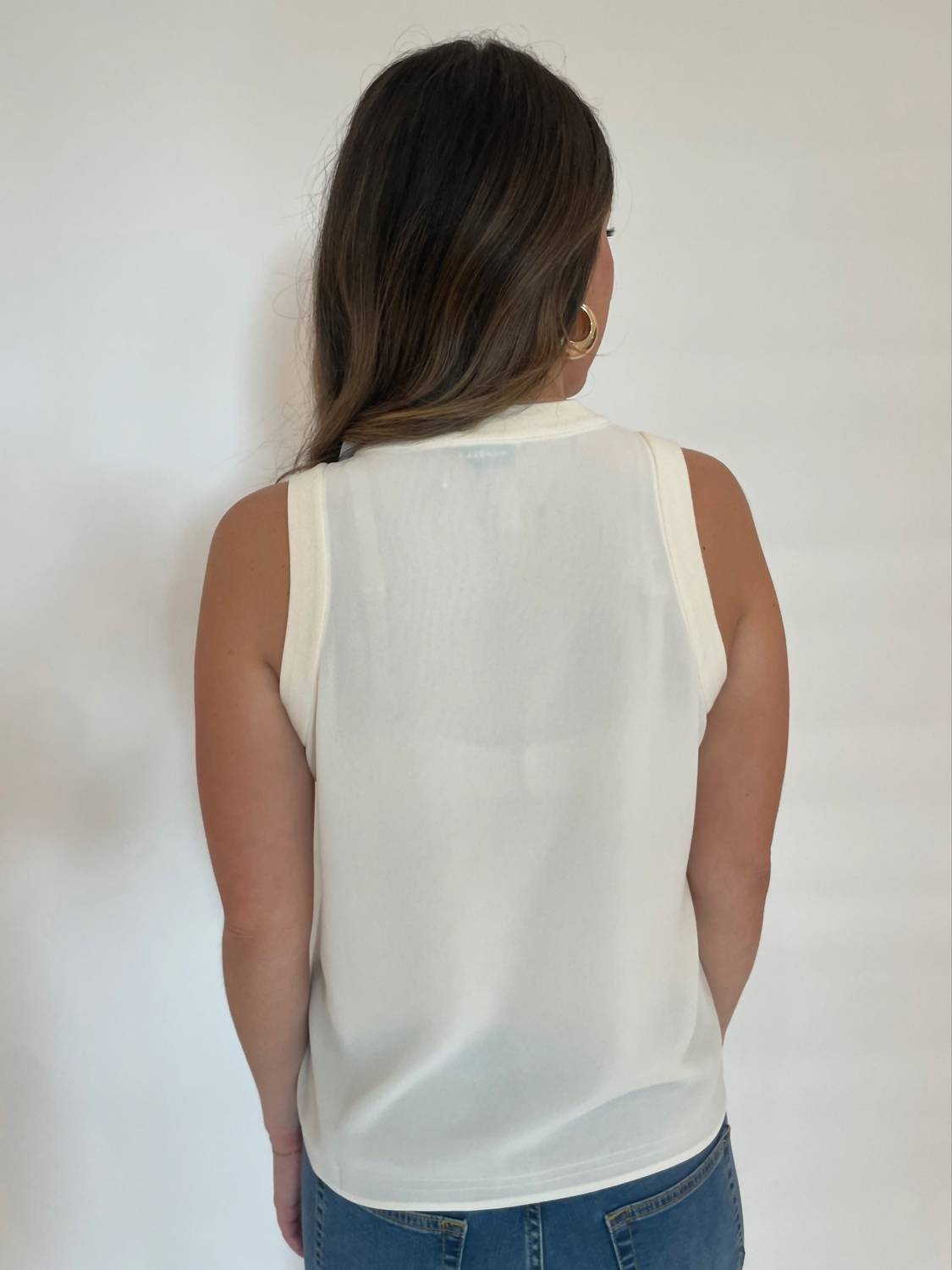Marella - Georgette Sorona Tank Top - clothing - polyester - solid