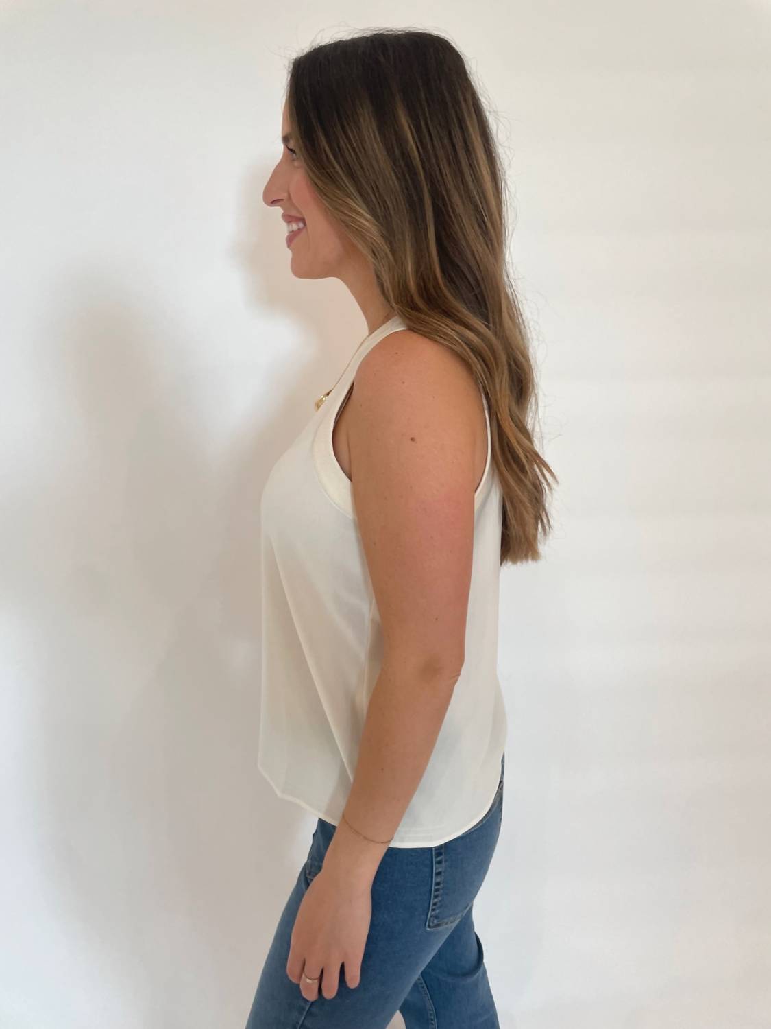 Marella - Georgette Sorona Tank Top - clothing - polyester - solid