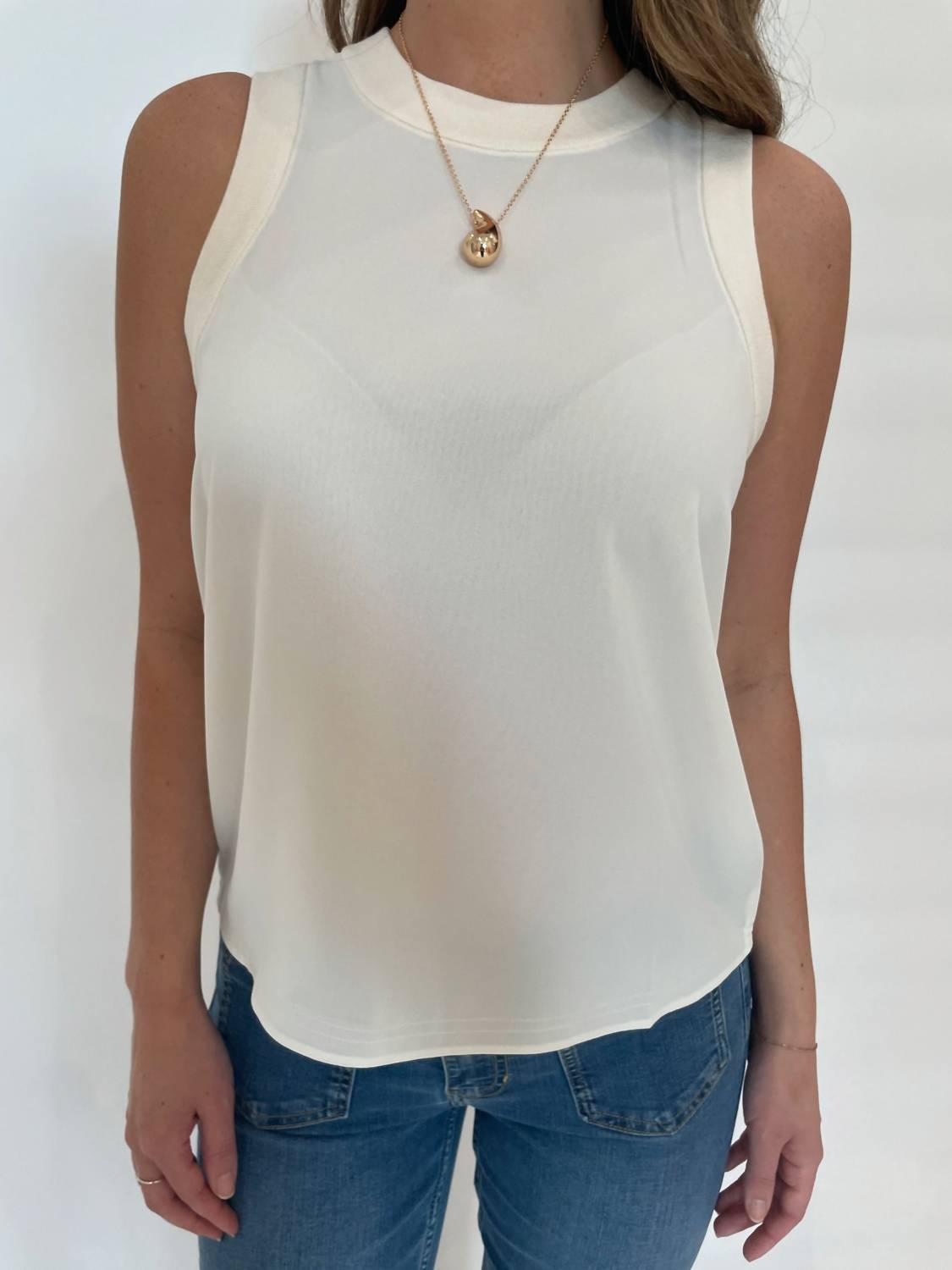 Marella - Georgette Sorona Tank Top - clothing - polyester - solid