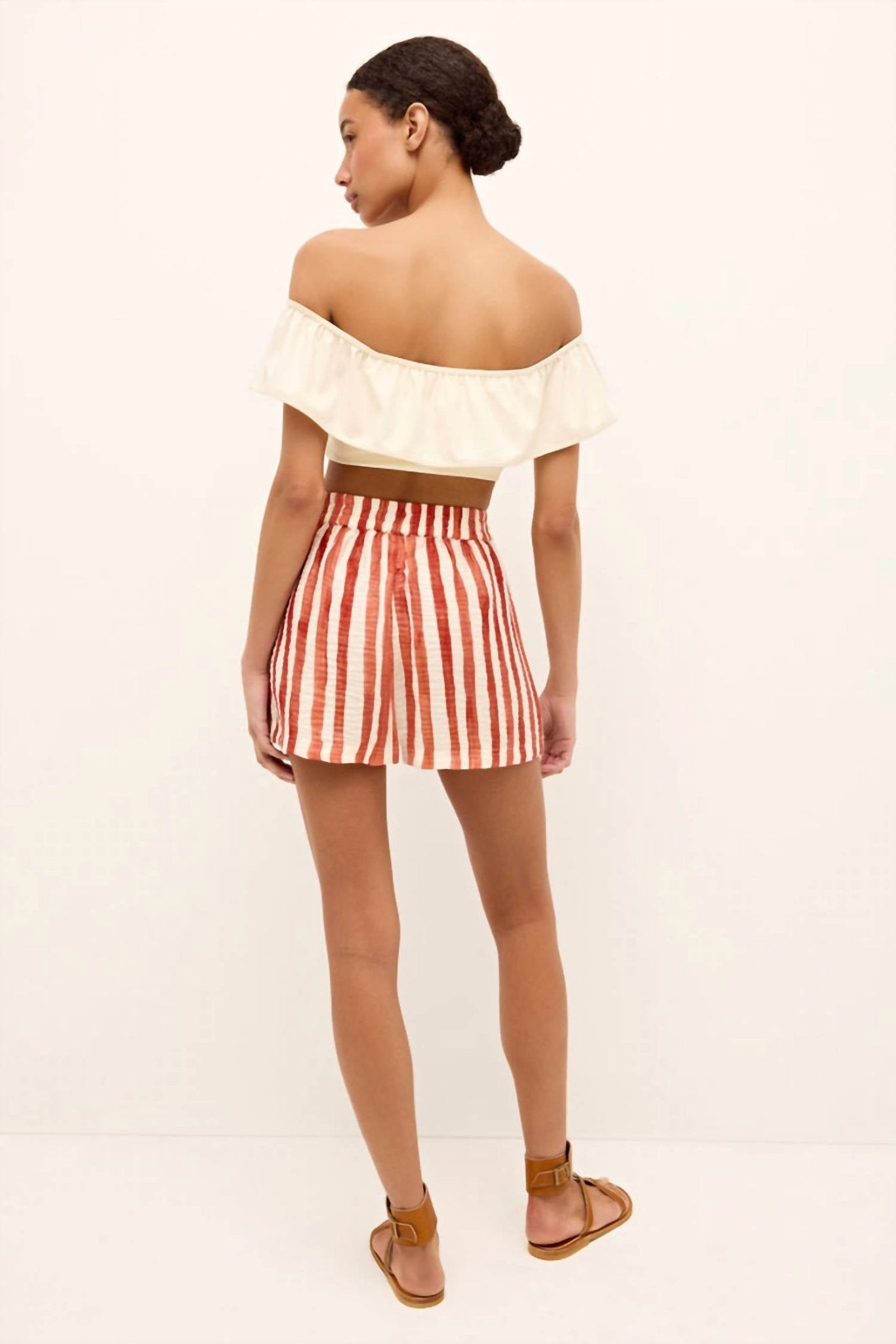 Marie Oliver - Ana Tierra Stripe Shorts - clothing - high - waist - rayon