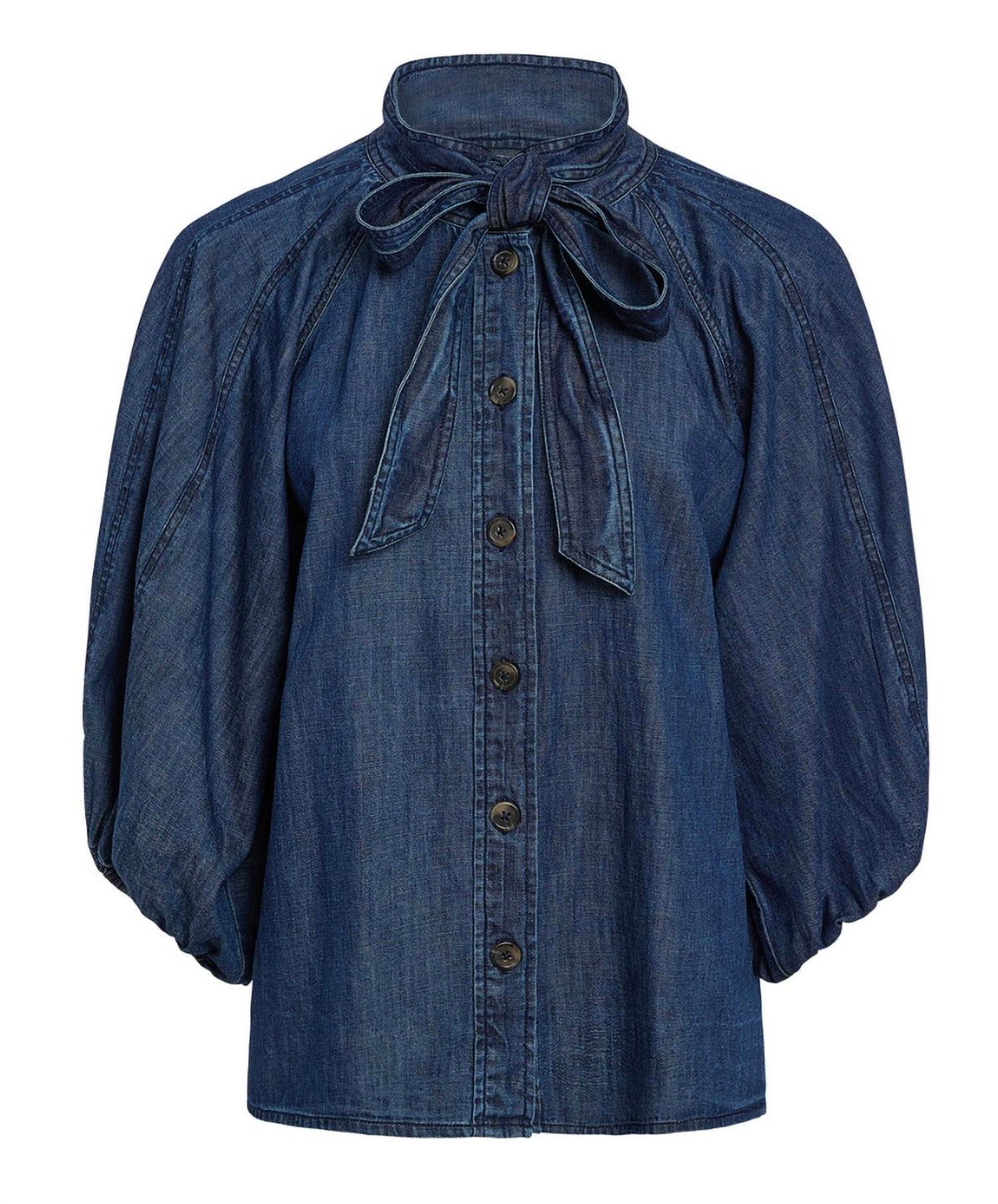 Marie Oliver - Navi Pufffed Sleeve Top