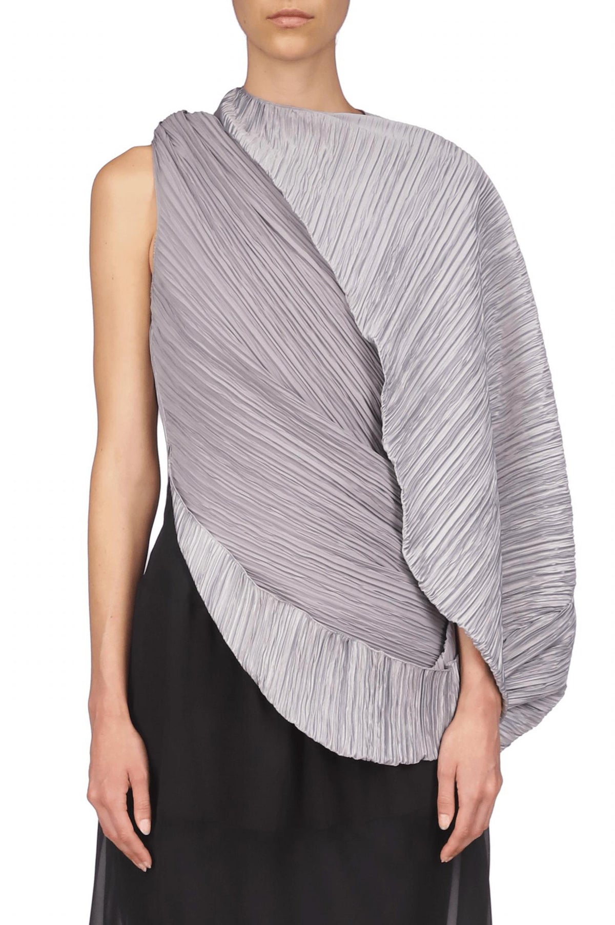 Marina Moscone - Asymmetric Draped Cape Top