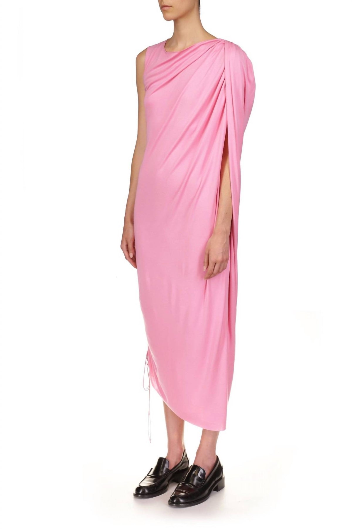 Marina Moscone - Asymmetrical Jersey Draped Dress