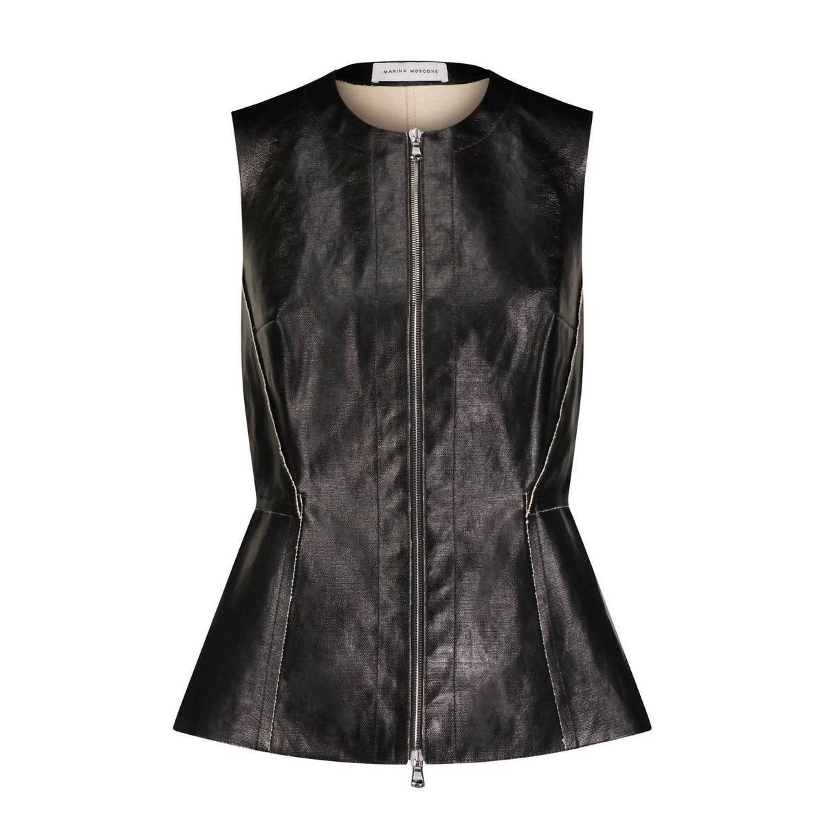 Marina Moscone - Coated Canvas Sleeveless Top