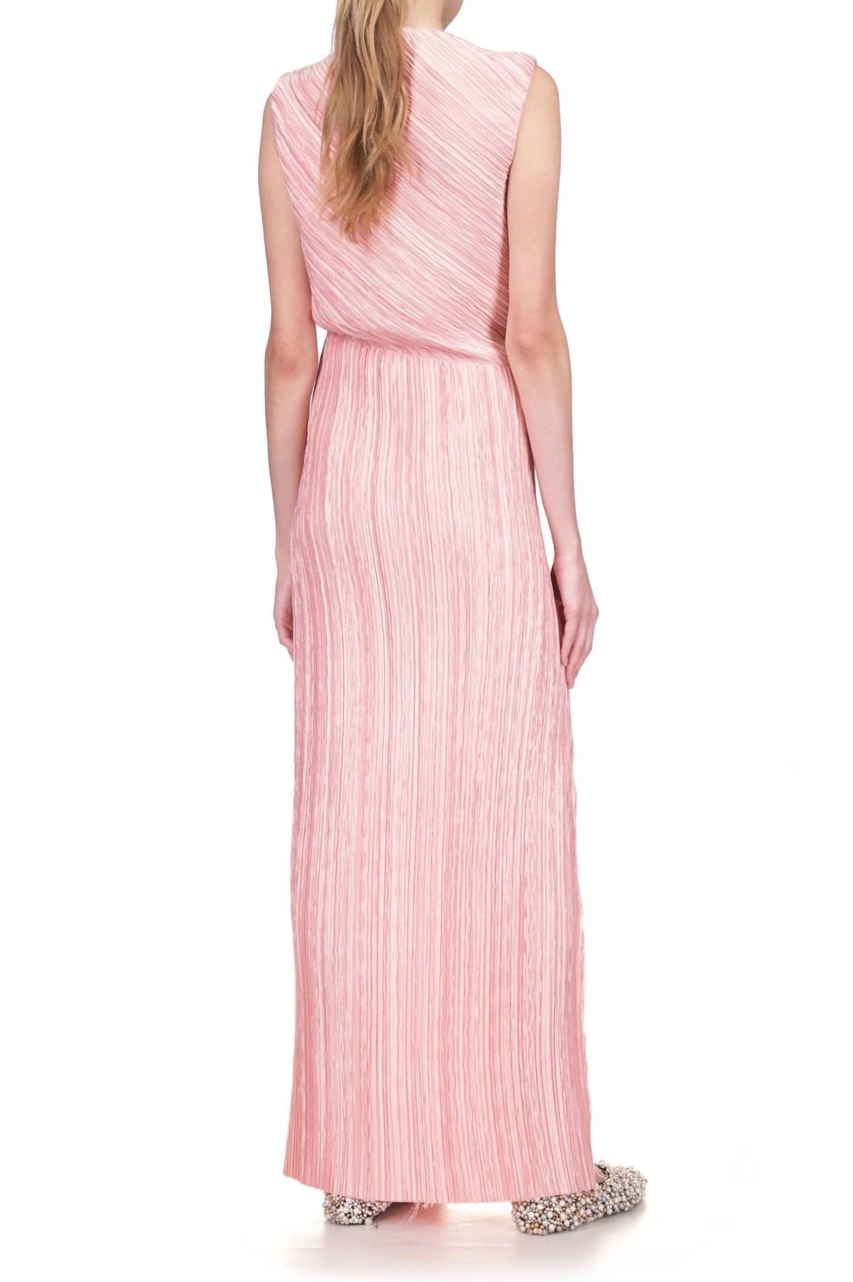 Marina Moscone - V-neck Foldover Long Dress
