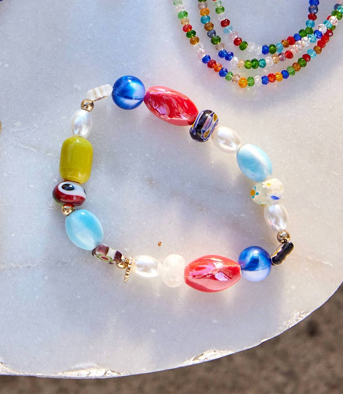 Marlyn Schiff - Women's Mixed Bead Stretch Bracelet