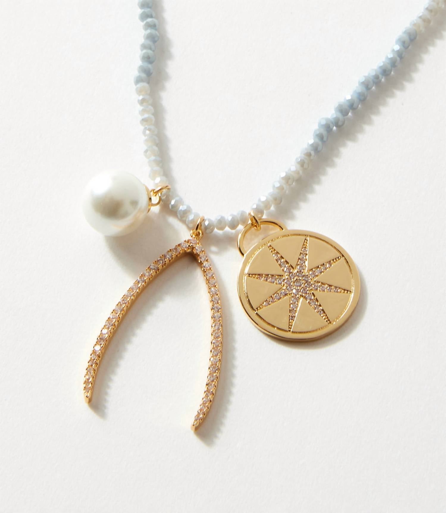 Marlyn Schiff - Women's Good Luck Charm Necklace - crystal - jewelry - necklaces