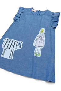 Marni - Girls Patterned Chambray Dress