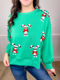 Mary Square - Candy Cane Pair Long Sleeve Graphic Top