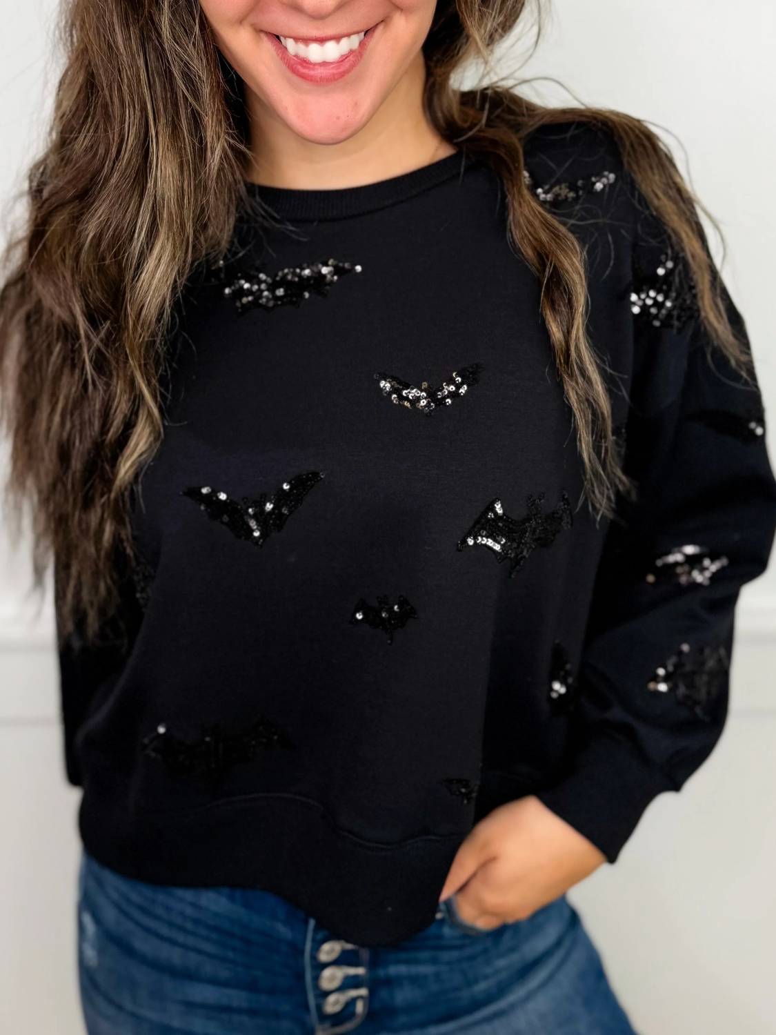Mary Square - Freaking Bats 3/4 Sleeve Sweatshirt