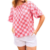 Mary Square - Jane Top - blouses - clothing - patterned