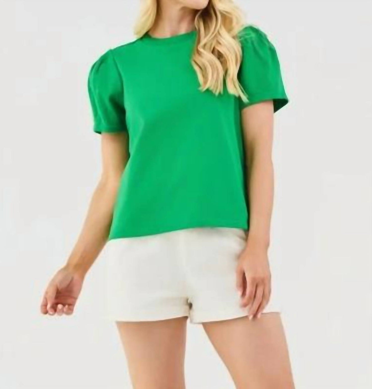Mary Square - Larissa Pleat Sleeve Tee Top