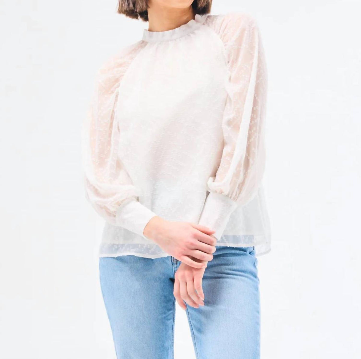 Mary Square - Marshmallow Veronica Long Sleeve Top