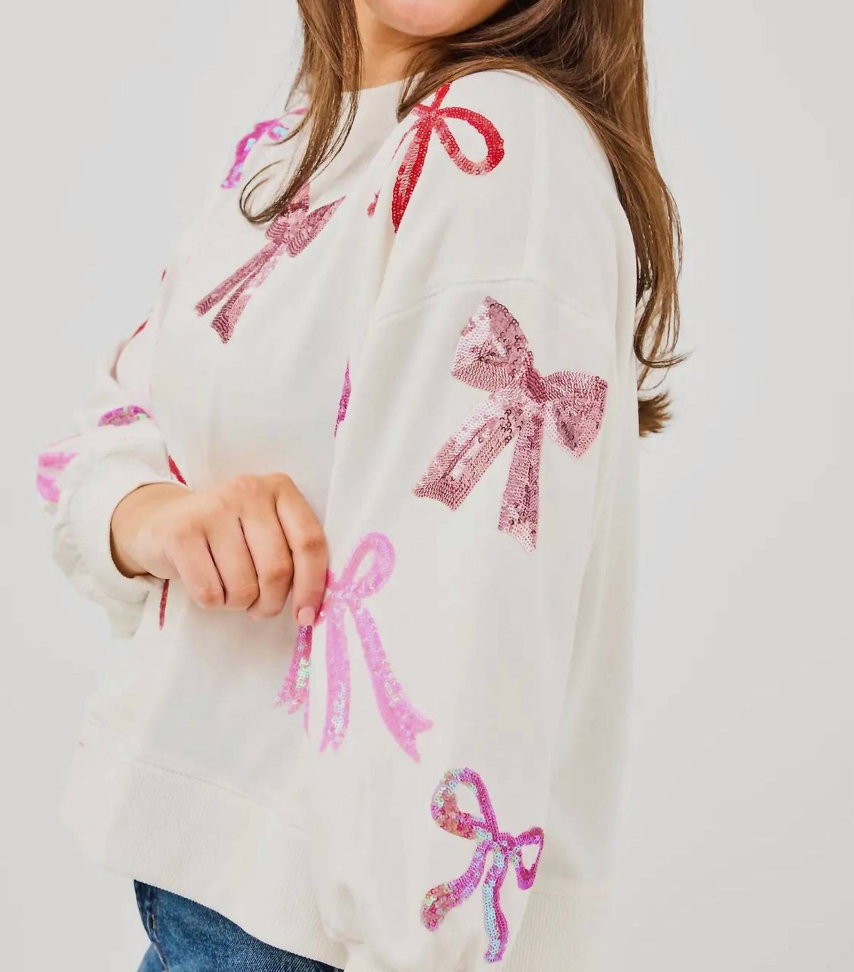 Mary Square - Sequin Bows Sweatshirt