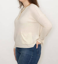 Ma'Ry'Ya - Boat Neck Boucle Pullover Sweater - clothing - cotton - crew