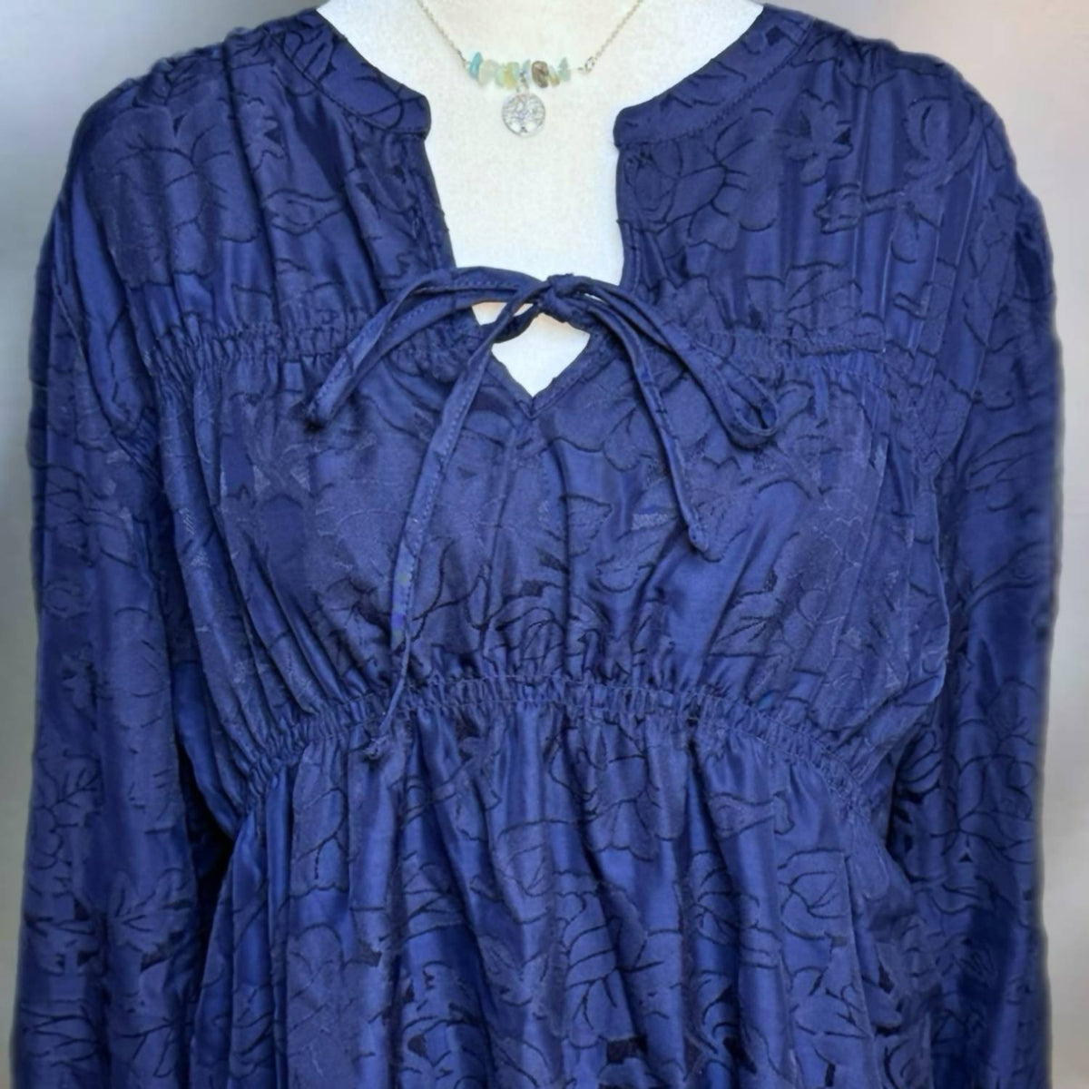 Mason & Belle - Lace Cinched Waist Blouse