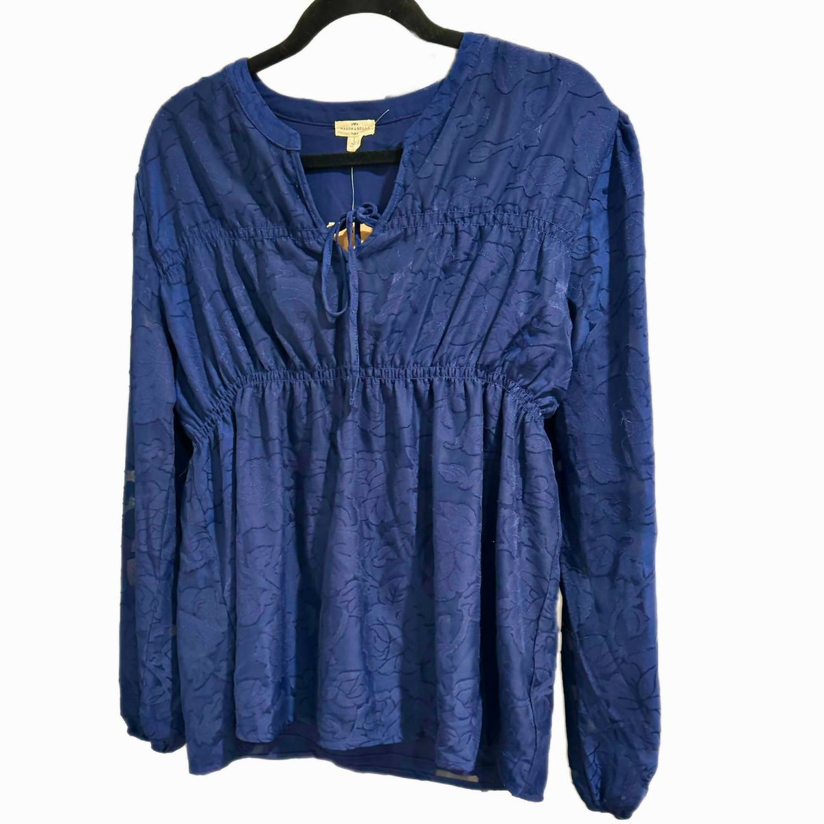 Mason & Belle - Lace Cinched Waist Blouse