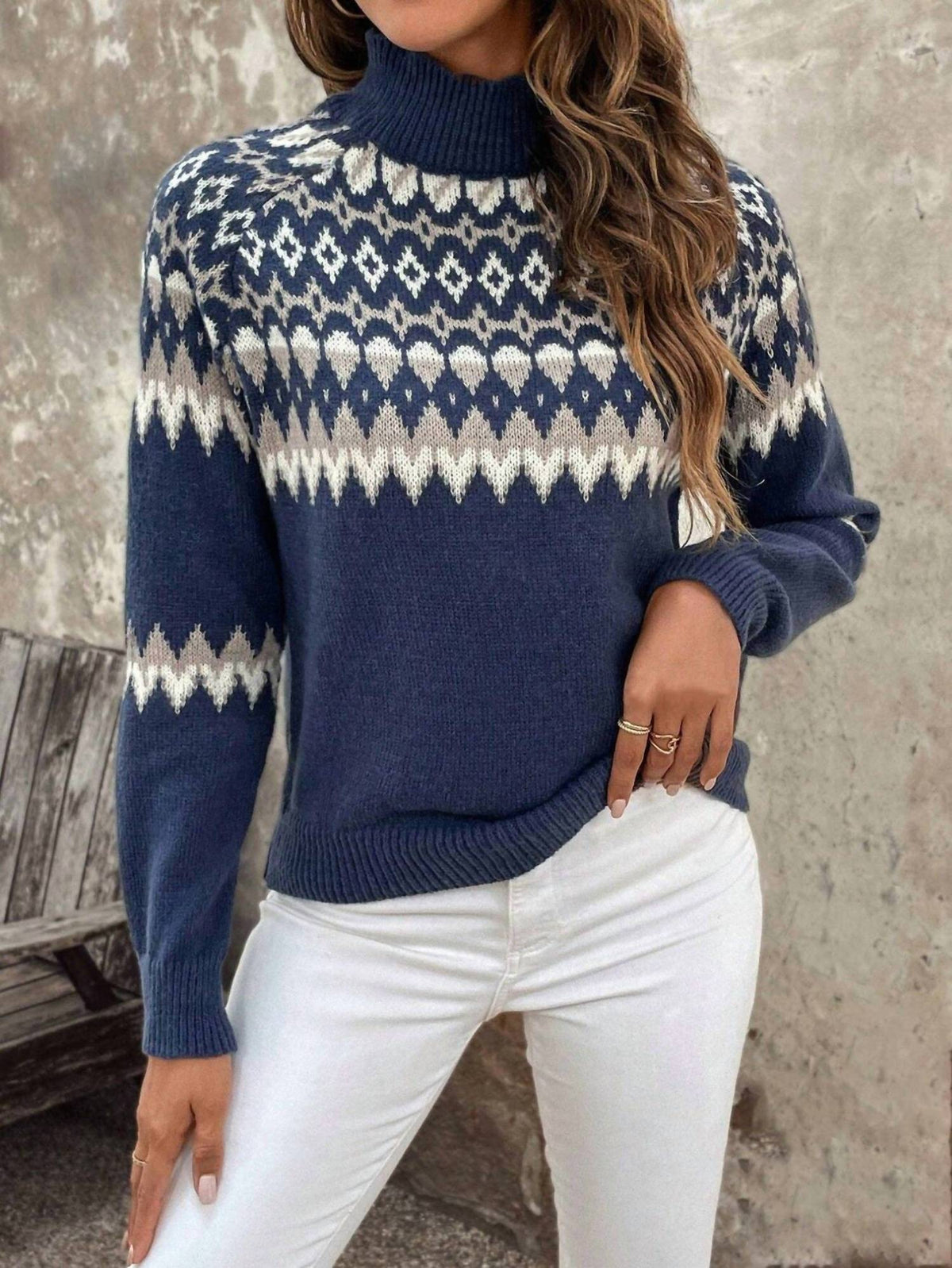 Masyal - Knitted High Neck Sweater