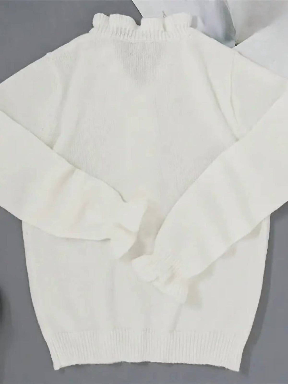 Masyal - Sherry Ruffle Collar V-neck Button Knit Sweater
