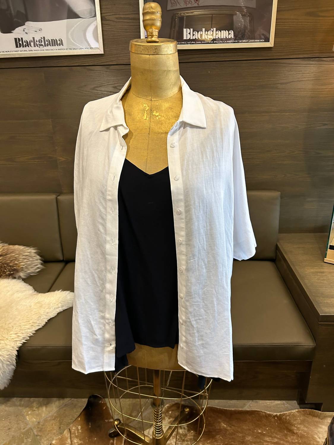 Mat Fashion - Women's Short Sleeve Button Down Collar Shirt - button - down - shirts - clothing - shirts