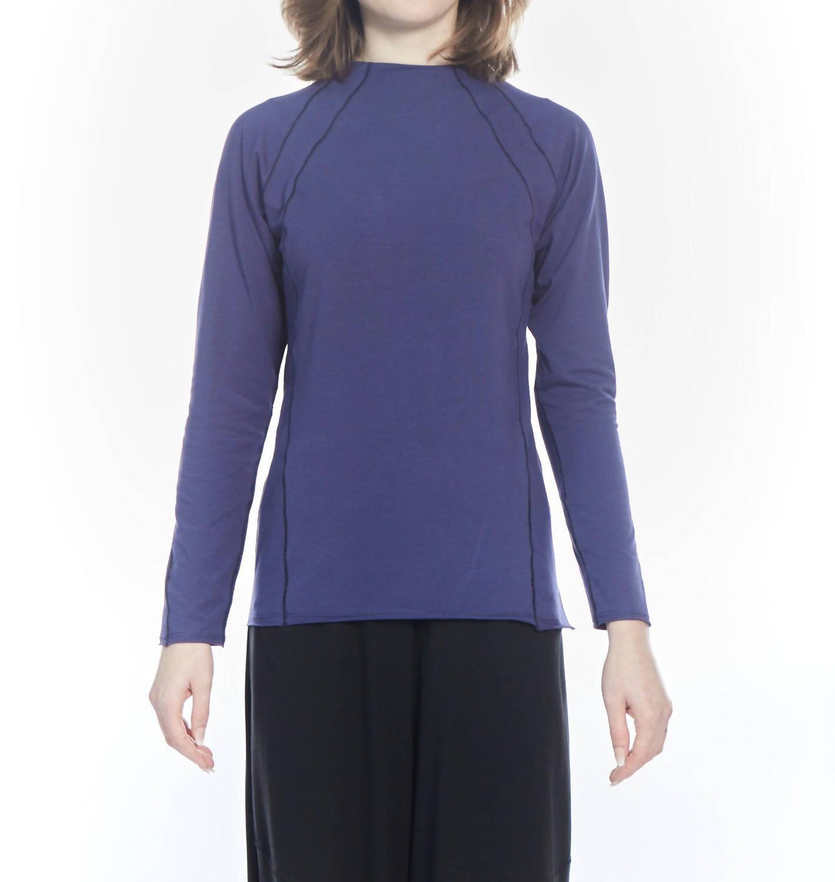 Matthildur - Emilia Contrast Stitching Long Sleeve Top
