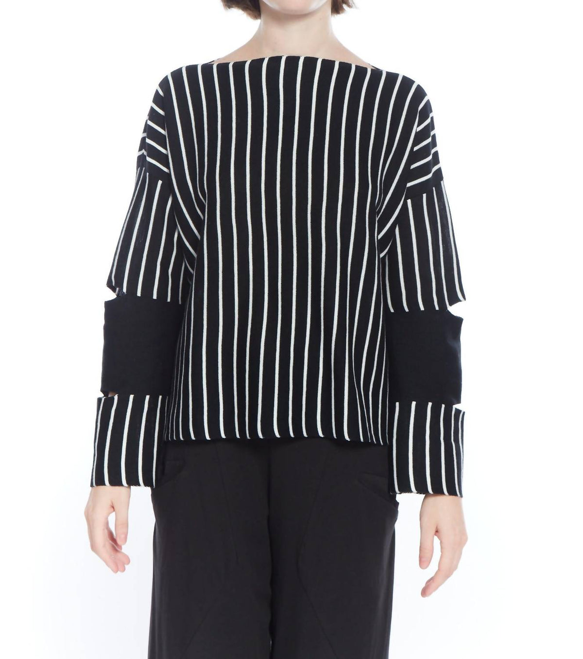 Matthildur - Evolution Stripe Cut Out Sleeve Sweater
