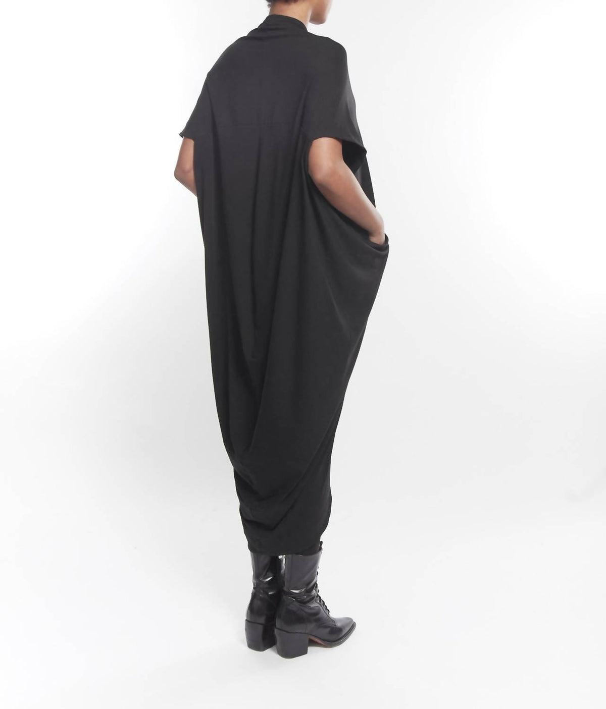 Matthildur - Trapeze V-neck Short Sleeve Tunic Top