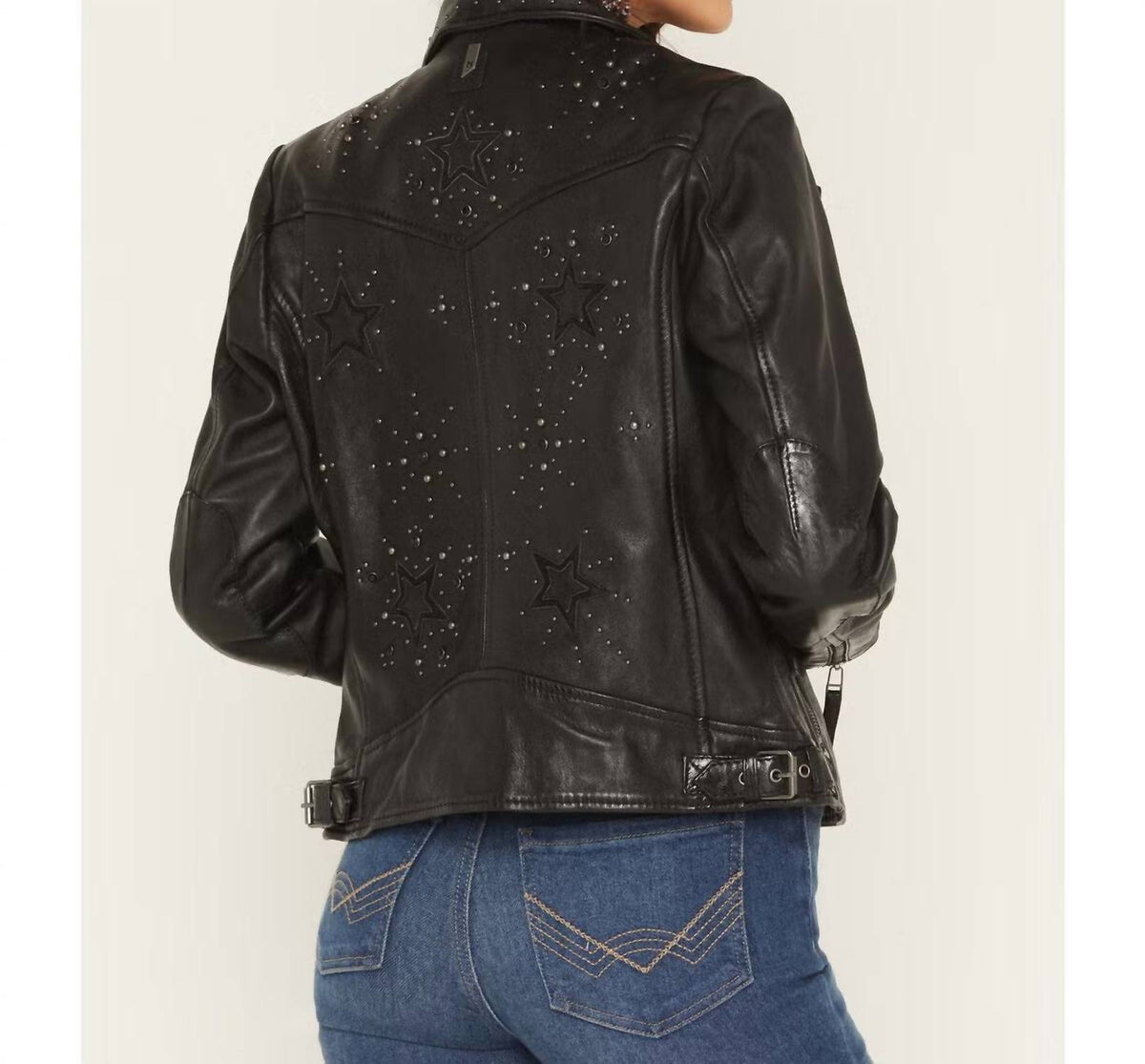 Mauritius - Leather Studded Motorcycle Jacket
